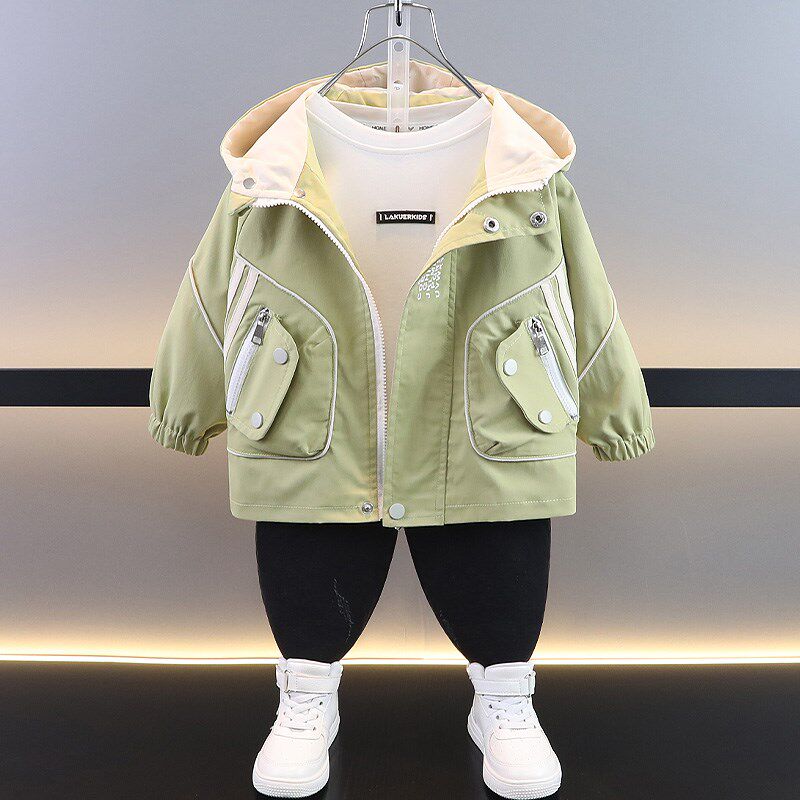 儿童春秋外套2024新款小童春装洋气时髦潮小男孩早春男童春款风衣