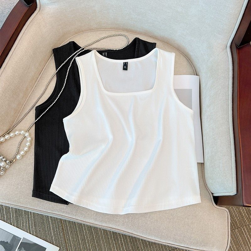胖mm背心遮肚大码女装春夏宽松时尚方领藏肉显瘦小内搭坑条打底衫,女装/女士精品,大码内搭,淘宝优惠券,粉丝福利购,淘宝优惠卷