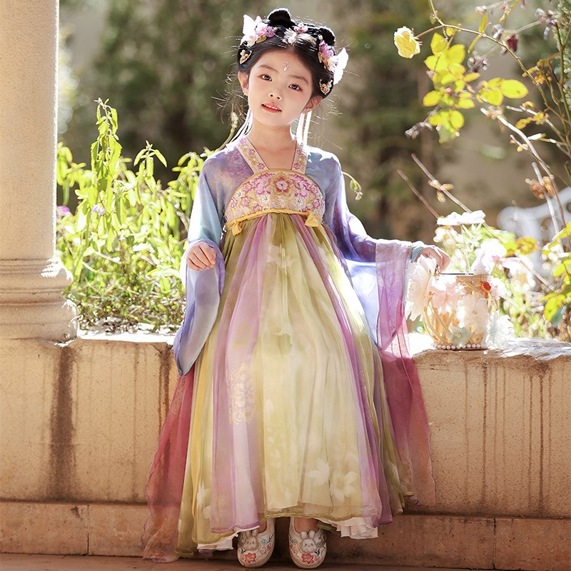 汉服女童春装古装公主裙2025新款儿童唐装女孩夏季古风超仙连衣裙