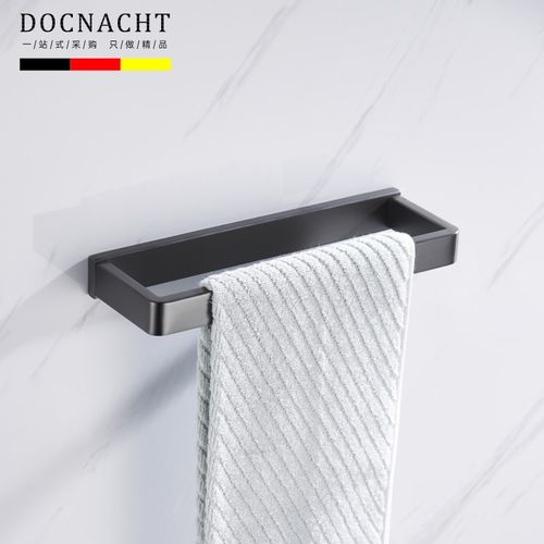 德国枪灰色毛巾环浴室毛巾挂单杆卫生间毛巾架子壁挂式304不锈钢