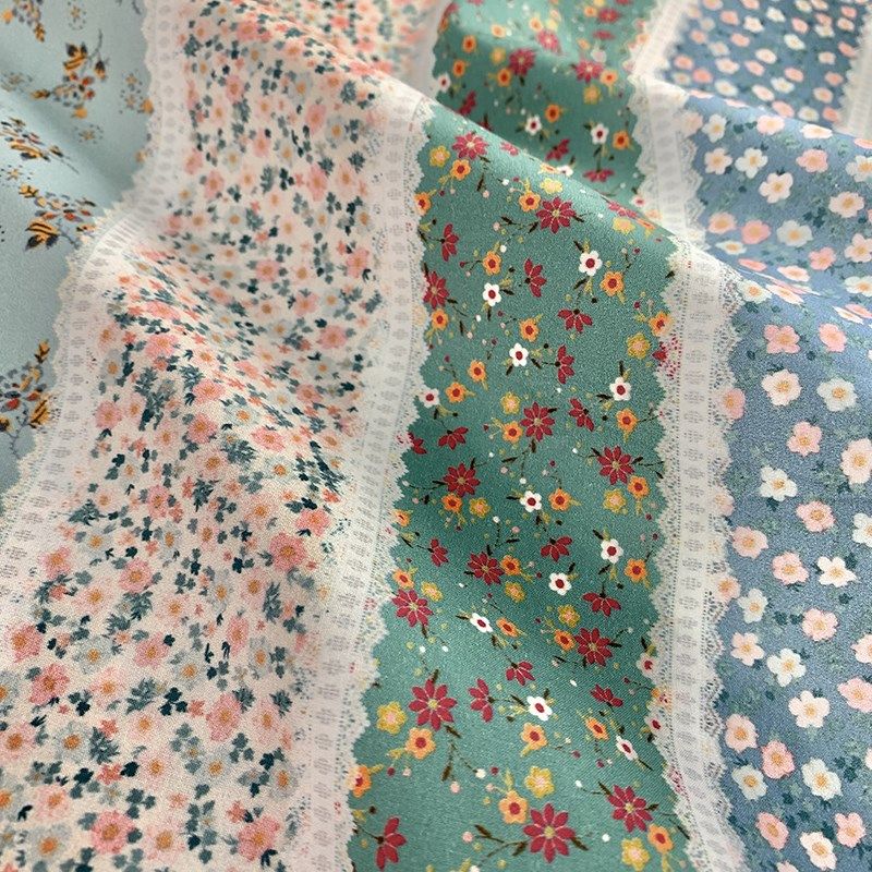 碎花条纹印花布 全棉衬衣连衣裙制衣布料 手工做衣服夏季薄款面料