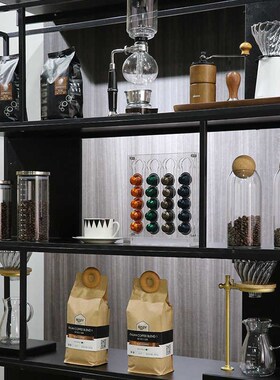 展厅橱柜样板间厨房层架储物罐西餐厅咖啡店摆件咖啡主题软装饰品