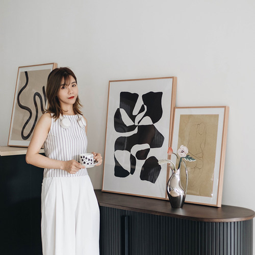 北欧艺术装饰画现代简约客厅抽象挂画餐厅桌面R摆画卧室组合壁画