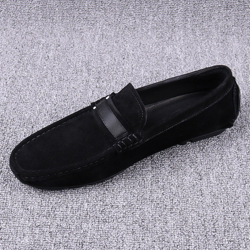 2023秋季潮牌男士皮鞋软底豆豆鞋男真皮一脚蹬男鞋磨砂休闲翻毛鞋,流行男鞋,乐福鞋（豆豆鞋）,淘宝优惠券,粉丝福利购,淘宝优惠卷