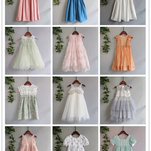 33夏公主裙女童洋气刺绣订珠纱裙森系透气纯棉布裙童装连衣裙22款
