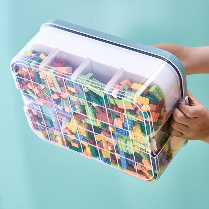 2 Layer Kids Building Bulocks Storage Box Adjustable Lego-Co