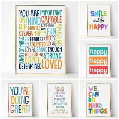 Inspairational Poster Education Canvas Painting Bedroom Deco