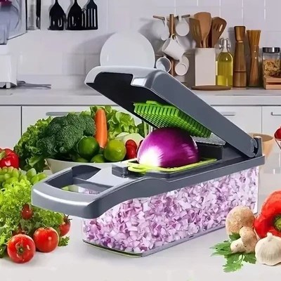 Multifunctional vegetable choppCer 14/16 in one chopper hand