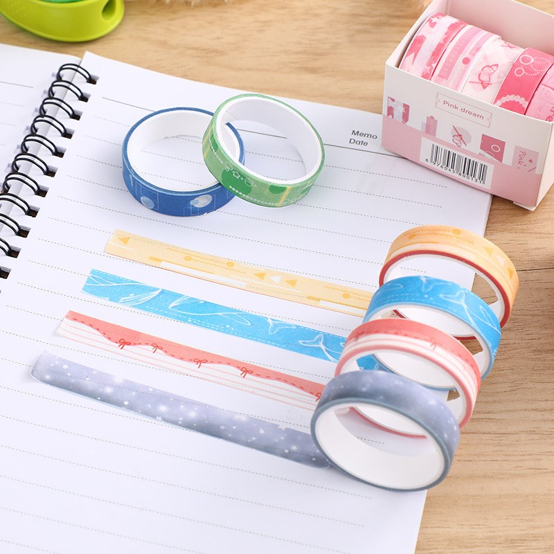 12 Pcs/Set Stars Planet Washi Tape Gold Foil MaSsking Tape K