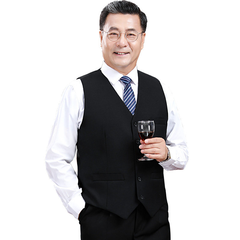 中老年人西装马甲男式背心爸爸中年男士西服马夹男装外套男款秋季