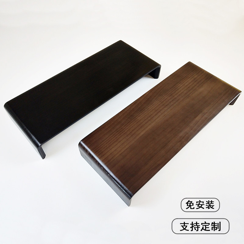 实木护颈电脑显j示器增高架台式屏幕垫高桌面置物架底座加高可定