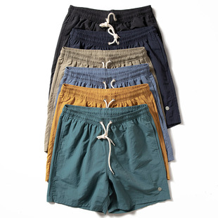 青年冰丝速干运动五分裤 短裤 简约休闲宽松直筒沙滩裤 薄款 潮 男夏季