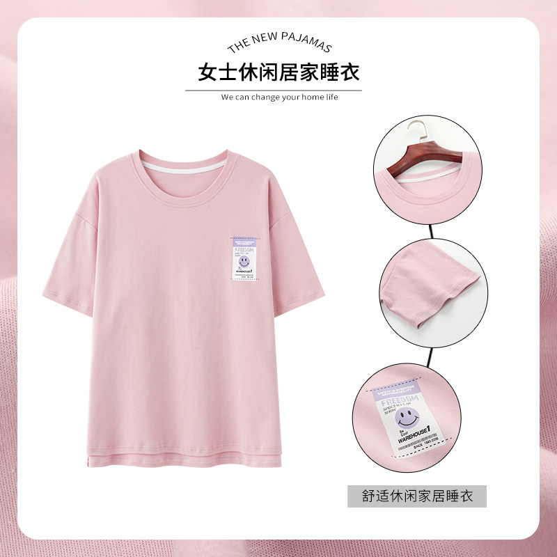 纯棉半袖睡衣女上衣n单件夏季薄款家居服短袖全棉质t恤大码居家服