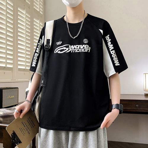 青少年夏季短袖T恤男潮牌宽松13-15岁初高中学生上衣大童男孩半袖