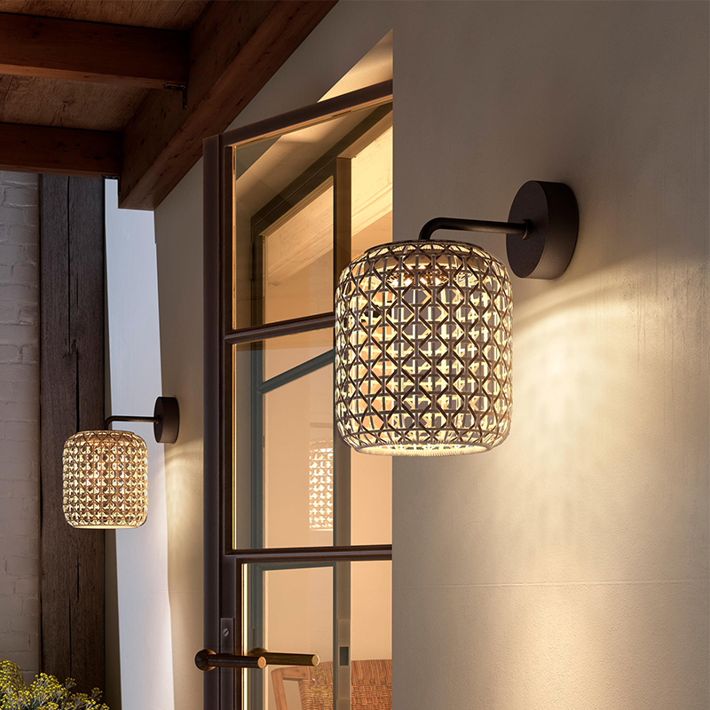 户外庭院壁灯日式复古藤编吊灯民宿过道门头灯防水花园别墅外墙灯