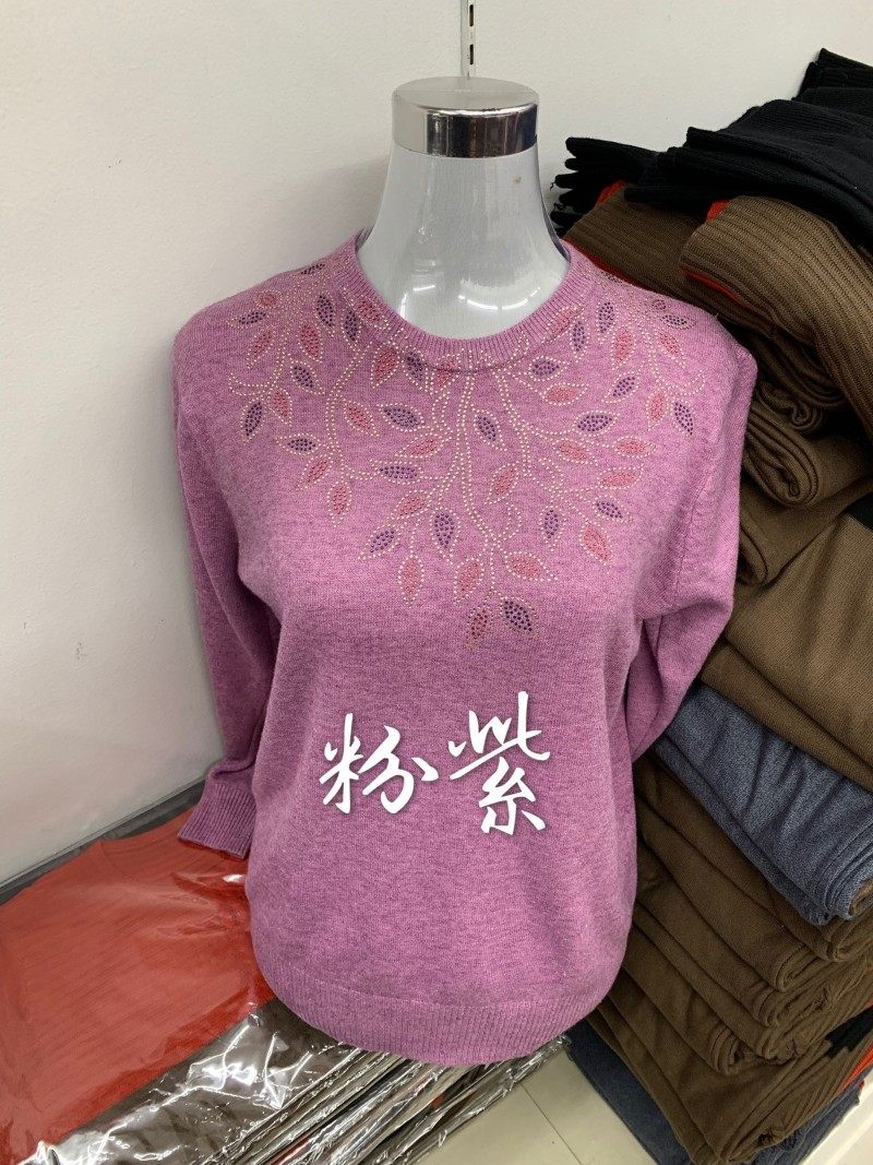 颜色不齐中老年加肥加大码针织打底衫中年人春装妈妈毛衫冬装