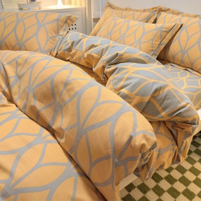 网红加厚全棉磨毛被套单件被罩100纯棉160x210秋S冬1米5床单四件