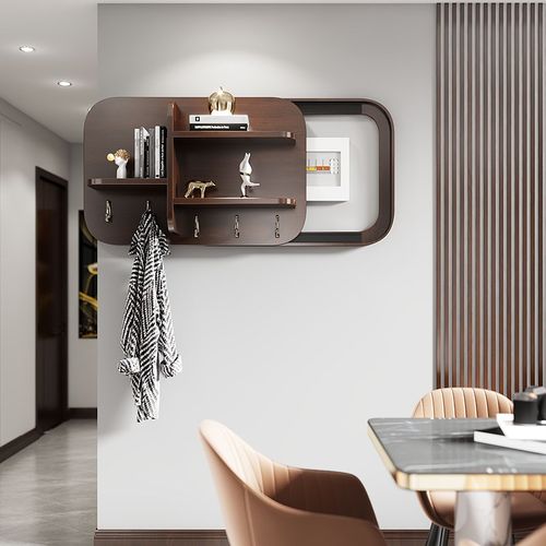 北欧现代纯实木遮挡装饰多功能电箱置物架新中式电表箱配电箱挂钩