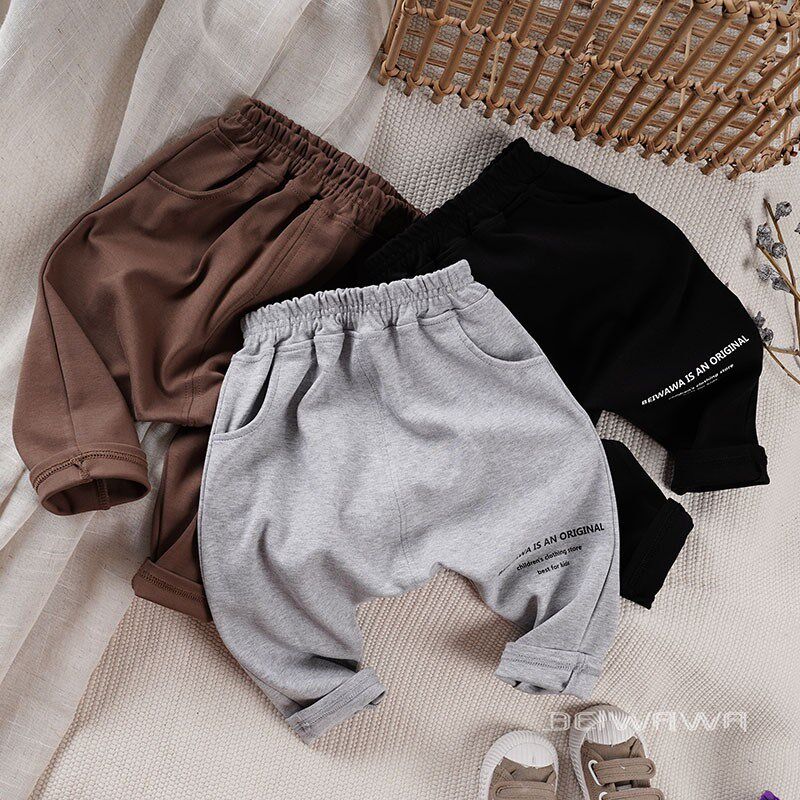 秋新款婴童宝宝纯棉大pp休闲单裤子 男童高腰宽松拉裆屁屁跨裤