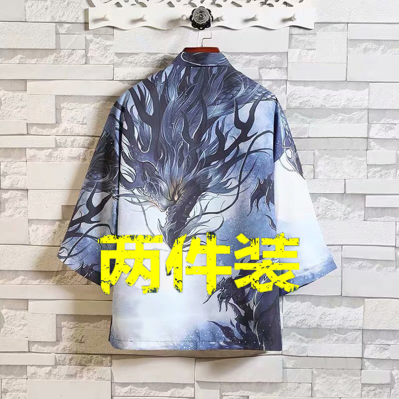 夏季汉服防晒服薄款古风男装男士仙气中国风唐装短袖道袍男潮外套