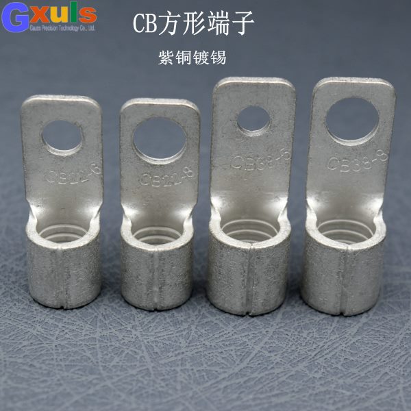 方头铜鼻子紫铜镀锡CB80/70-8/22-5/22-8/38-8/60-10方形接线端子