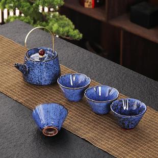 窑变提梁壶陶瓷中号一壶四杯茶壶家用水壶大容量泡茶壶冷水壶
