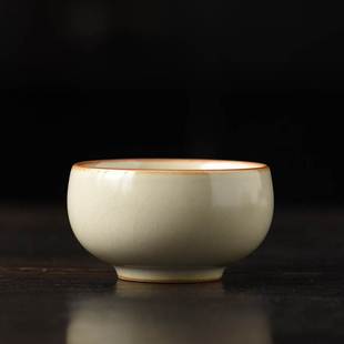 手工品茗杯主人陶瓷功夫茶具茶杯汝窑开片可养家用单杯个人