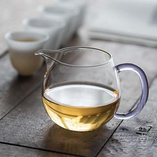 茶海分茶器茶具 透明玻璃公道杯高端磨口草堂公杯纯手工日式