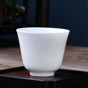 白瓷反口小杯子功夫茶杯单杯玉瓷红茶杯陶瓷茶具品茗杯主人杯
