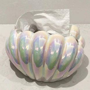 饰品纸巾盒 ins风陶瓷珍珠贝壳纸巾盒家居摆件轻奢客厅茶几餐桌装