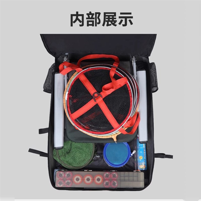 鲸阁加宽加大欧式钓椅包多功能加厚双肩渔具包防水骑士钓椅包