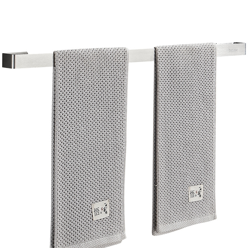 挂毛巾架免打孔304不锈钢卫生间浴室挂架毛巾杆单杆厕所厨房置物
