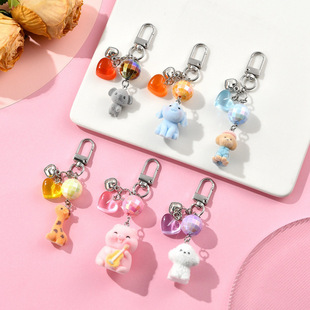 可爱植绒小动物吊坠钥匙扣合金小饰品新款男女背包车载挂件装饰品