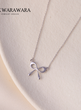 蝴蝶结项链女可爱少女吊坠锁骨链