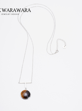 天然虎眼石银吊坠轻奢时尚女项链