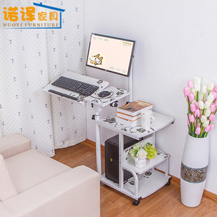 简易懒人折叠床边移动升降调节床上笔记本台式 家用悬挂式 电脑桌子