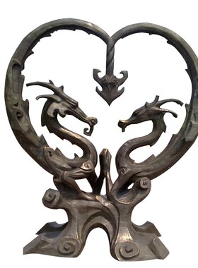 户外大型玻璃钢仿铜十二生肖龙雕像园林景观铸铜动物雕塑广场铜雕