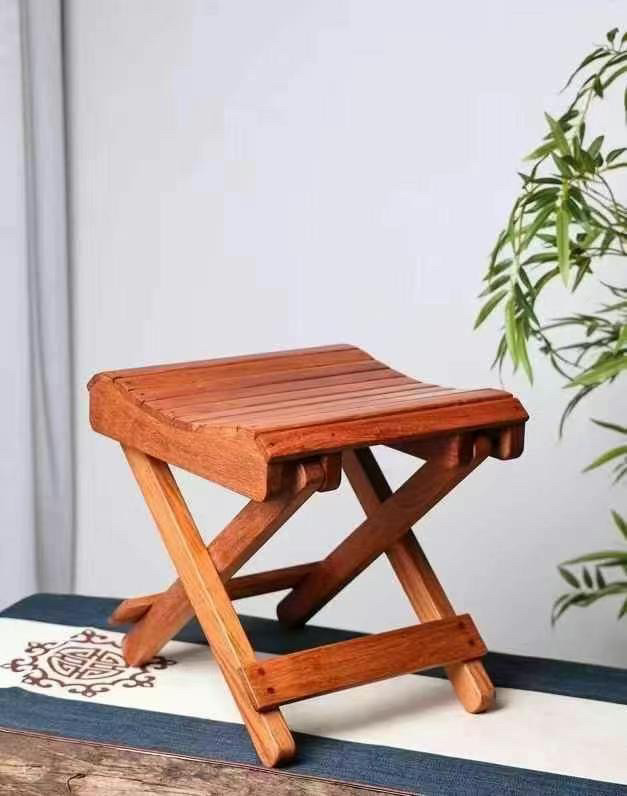 缅甸花梨折叠凳子便携式户外马扎