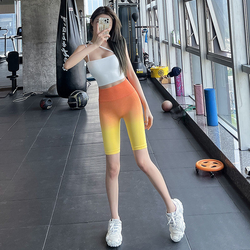 岚纹提臀运动短裤女渐层多巴胺跑步骑行五分裤高腰健身瑜伽五分裤,运动服/休闲服装,健身裤,淘宝优惠券,粉丝福利购,淘宝优惠卷