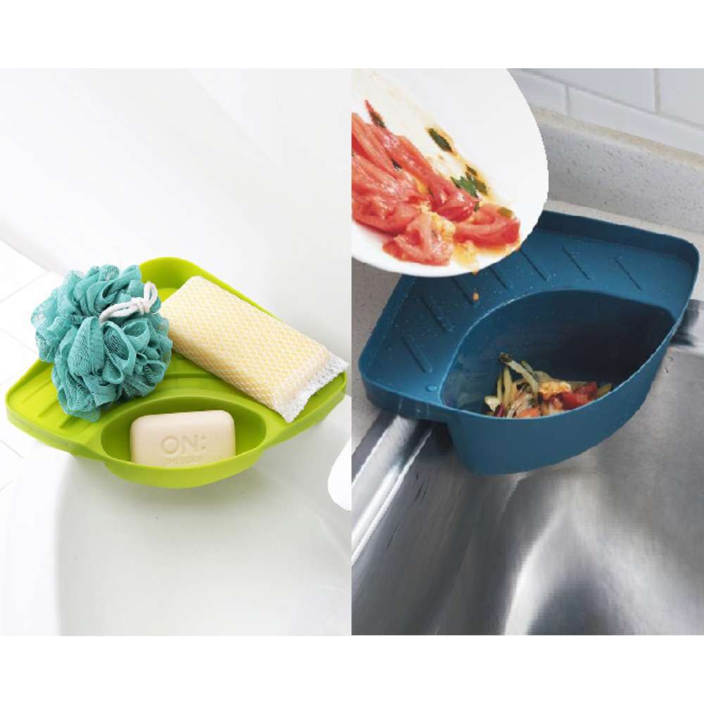 洛哈思水槽沥水架厨房三角置物架转角海绵收纳多功能塑料滤水架子