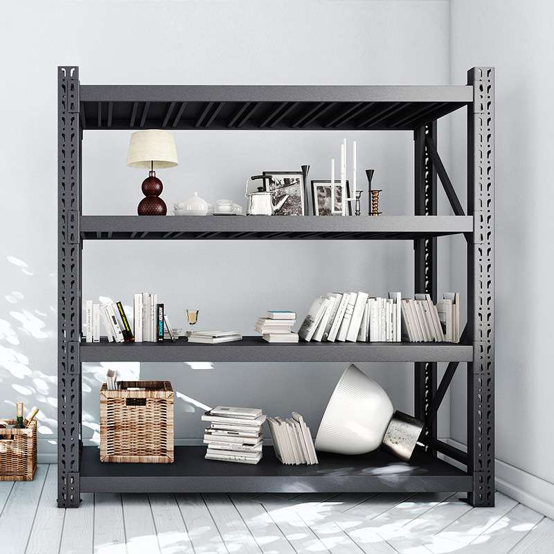 皇球货架置物架多层仓库承重铁架子家用地下室货物架黑色货价