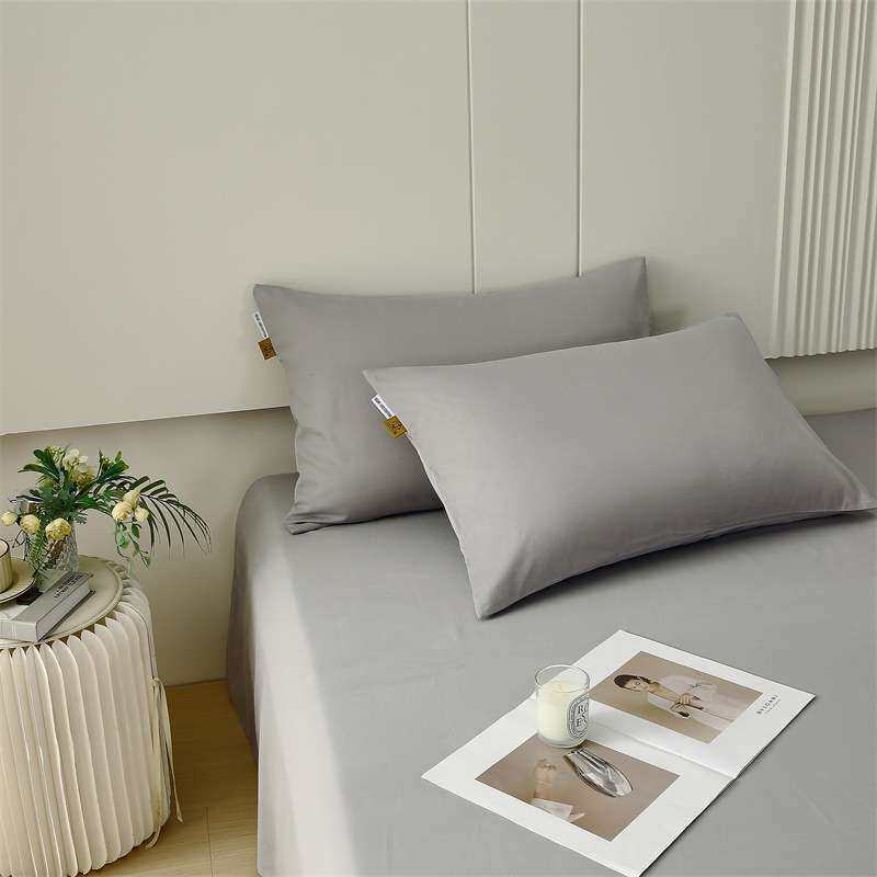 纯棉枕套一对装枕头套单个全棉家用整头内胆套48cmx74cm 浅灰色