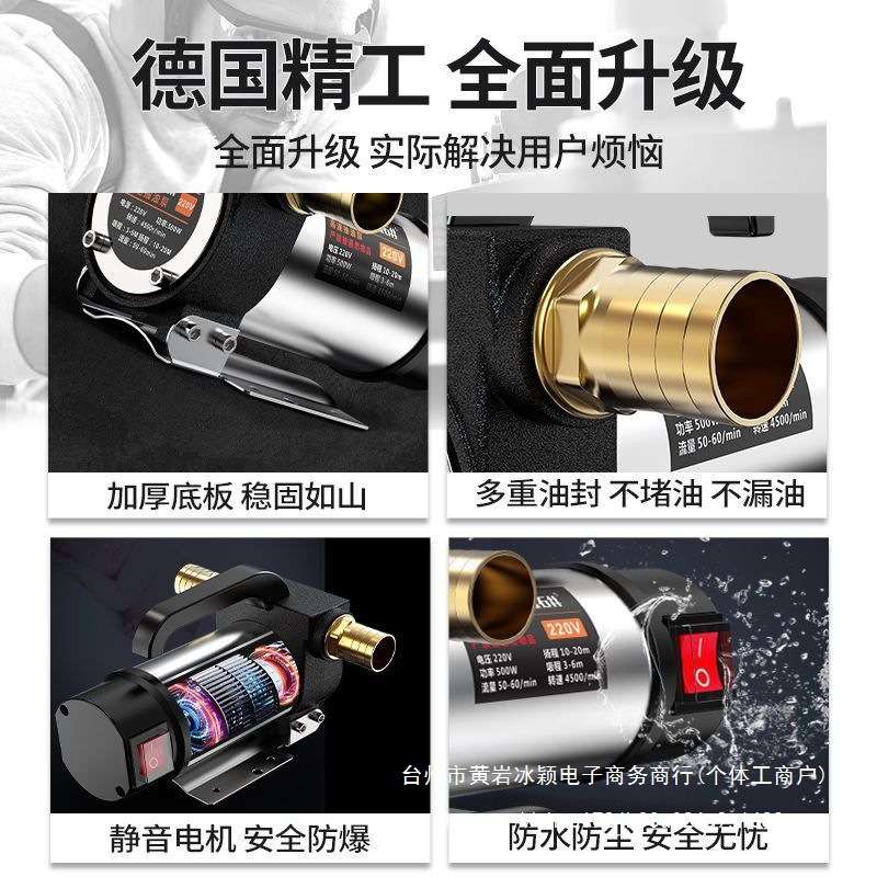 电动抽油泵12v24v通用220v柴油泵小型抽油机自吸泵加油神器加油机 - 封面