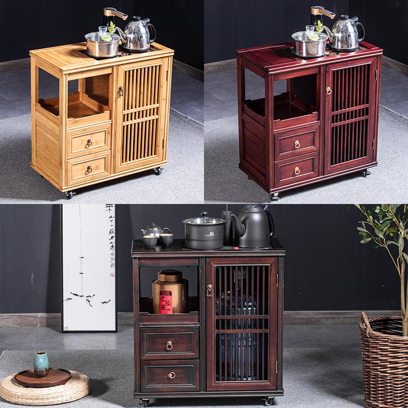 竹茶柜烧水壶一体边柜新中式置物架客厅家用茶桌侧边柜移动小茶台
