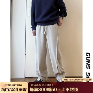 男秋冬季 直筒宽松运动裤 杠叔休闲裤 新款 子 美式 潮牌垂Y感阔腿长裤