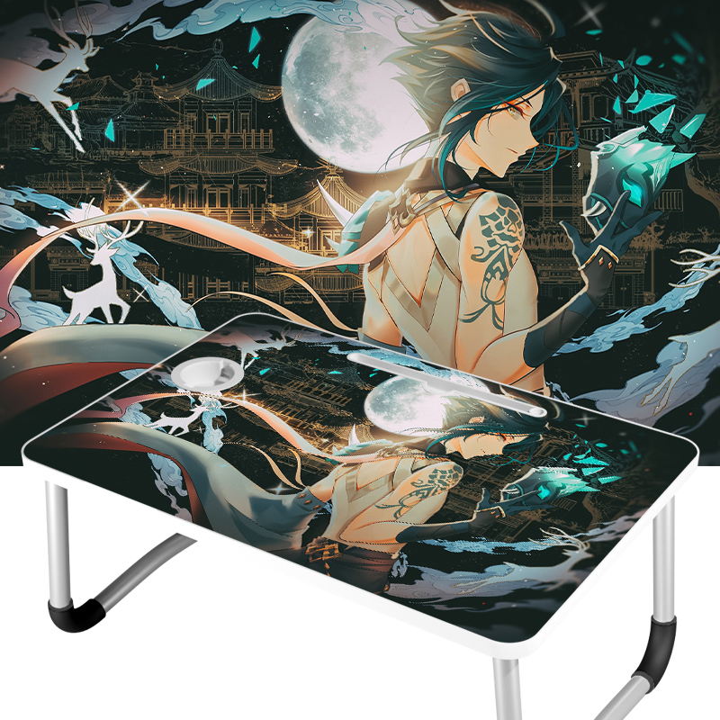 动漫原神学生床上桌子宿舍男生上下F铺可折叠笔记本电脑桌懒人神