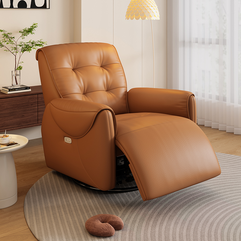 途帛真皮电动沙发椅客厅意式轻奢头层牛皮阳台家用单人休闲懒人椅
