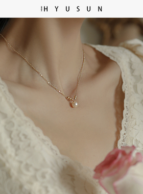 天然珍珠项链女轻奢小众设计高级感简约气质法式锁骨链送闺蜜礼物