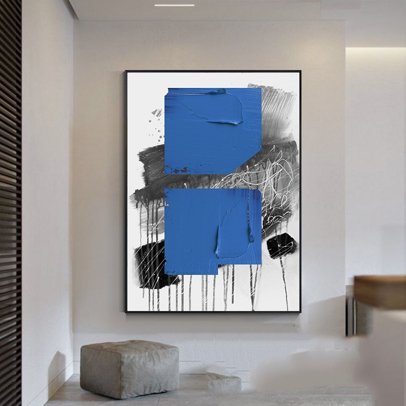 玄关装饰画入户走廊楼梯s间客厅大气抽象色块壁画餐厅现代简约挂图片