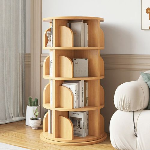 实木旋转书架360度书柜家用多层简易置物架小户型角Y落Z客厅收纳
